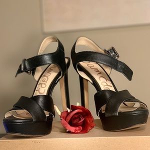 Sam Edelman Black Sandal Platform Strappy Pumps